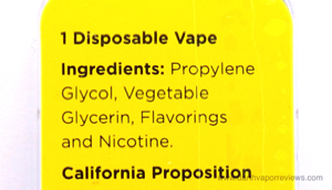 Zaeros Disposable Vape Sampler Pack Ingredients